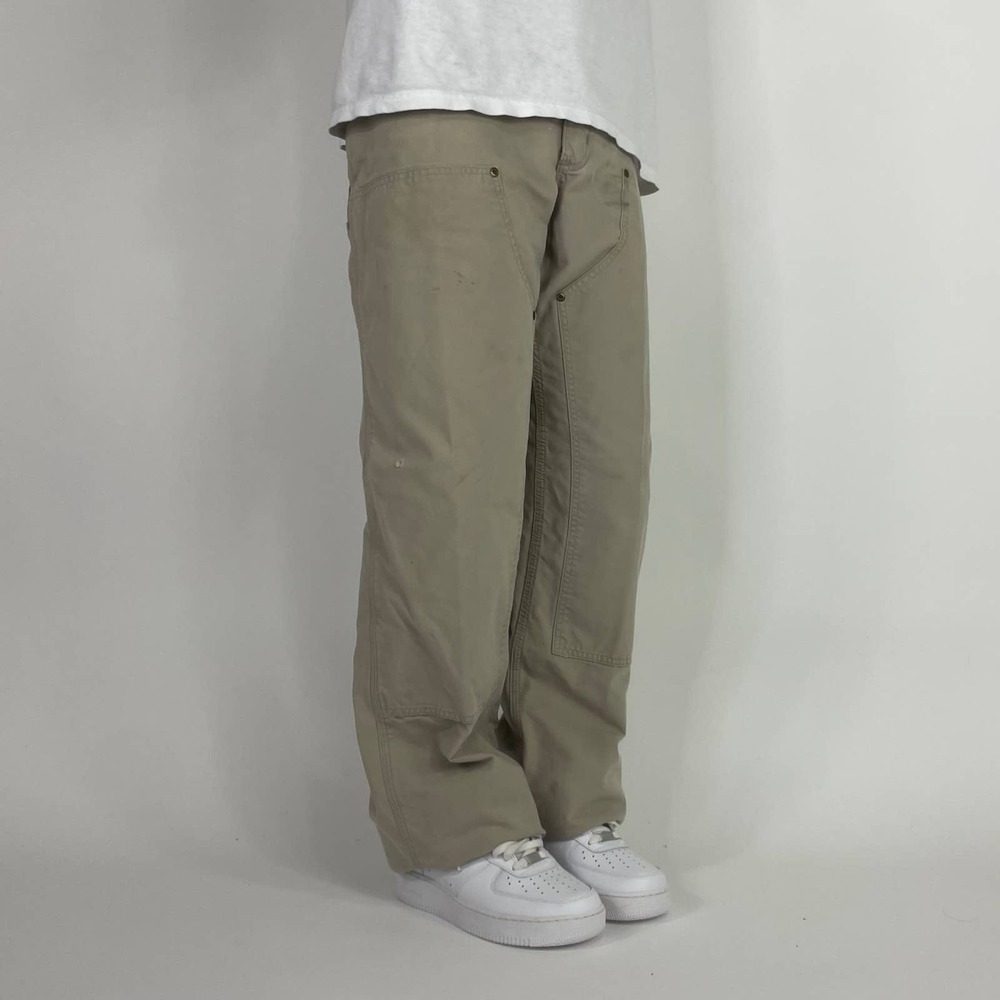 Y2K Carhartt Light Tan Baggy Double Knee Workwear Streetwear Skater Pants